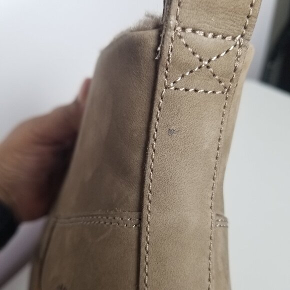 NWB Timberland Women's Stone Street Faux Fur Lined Taupe Nubuck Boots Sz 11 Wide - Picture 8 of 15